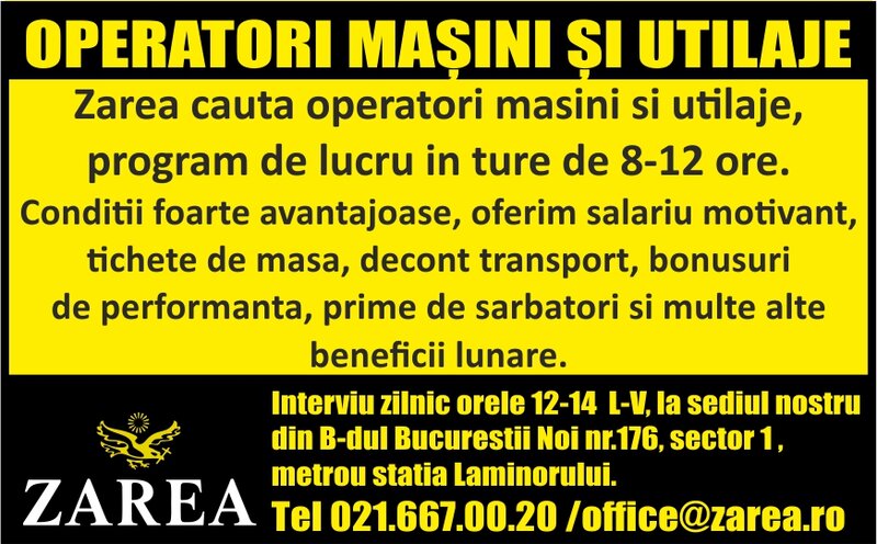 Operatori masini si utilaje